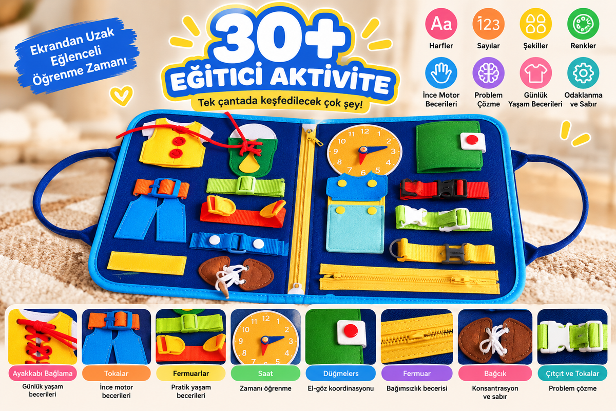 ToddleTeach™ Montessori Eğitici Aktivite Kitabı