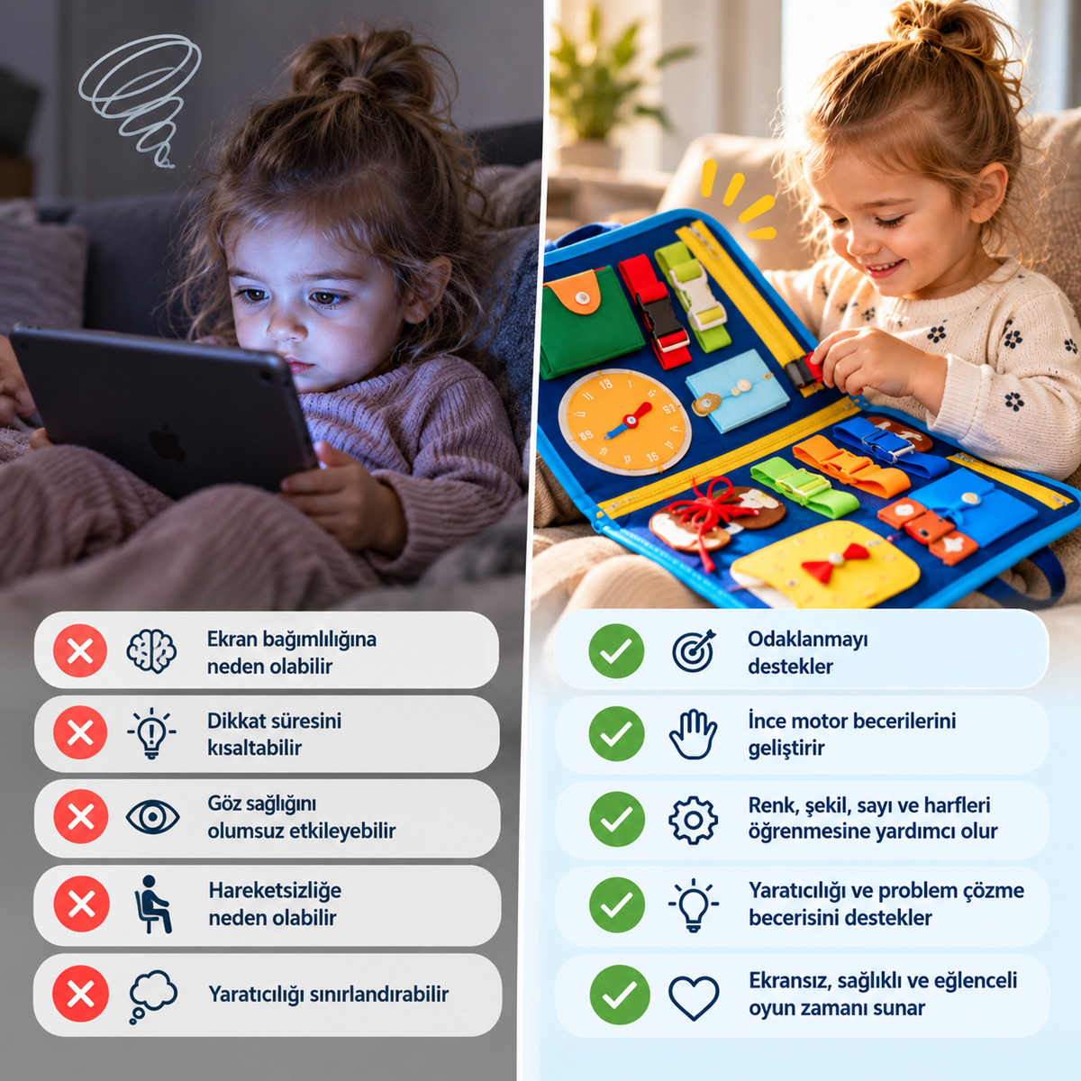 ToddleTeach™ Montessori Eğitici Aktivite Kitabı